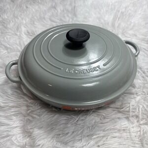 LE CREUSET 30 French Dutch Oven With Lid In Rare Pastel Gray Made In France New!